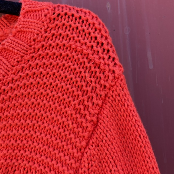 $5/25 Lands End Orange Cable Knit Sweater - Picture 4 of 8